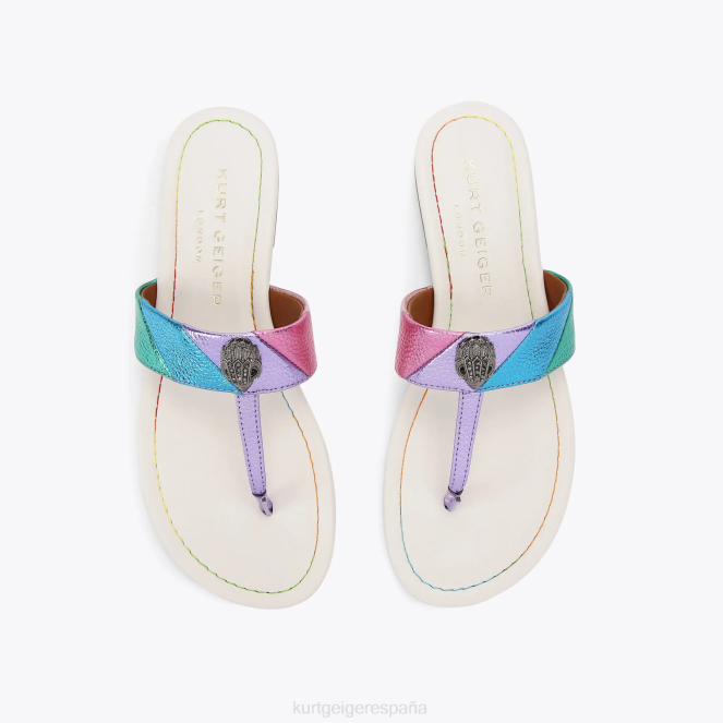 Kurt Geiger mujer sandalias london kensington con barra en T 2LPR228 | calzados combinación de metales